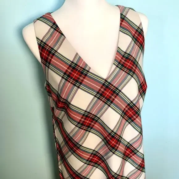 Trina Turk 'Brynne' Holiday Tartan Plaid Sleeveless Shift Dress Size 4 - Picture 4 of 11